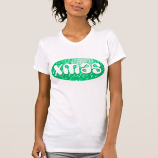 Disco Tiles Jade 'xmas' ladies petite white T-Shirt
