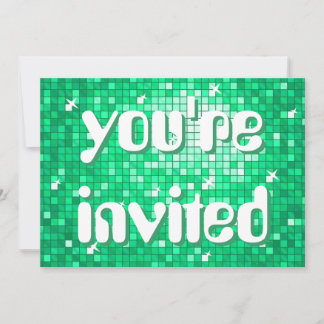 Disco Tiles Jade 'you're invited' amelia text Invitation