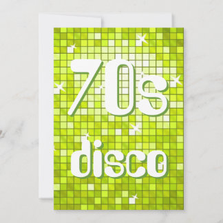 Disco Tiles Lime 70s Disco invitation