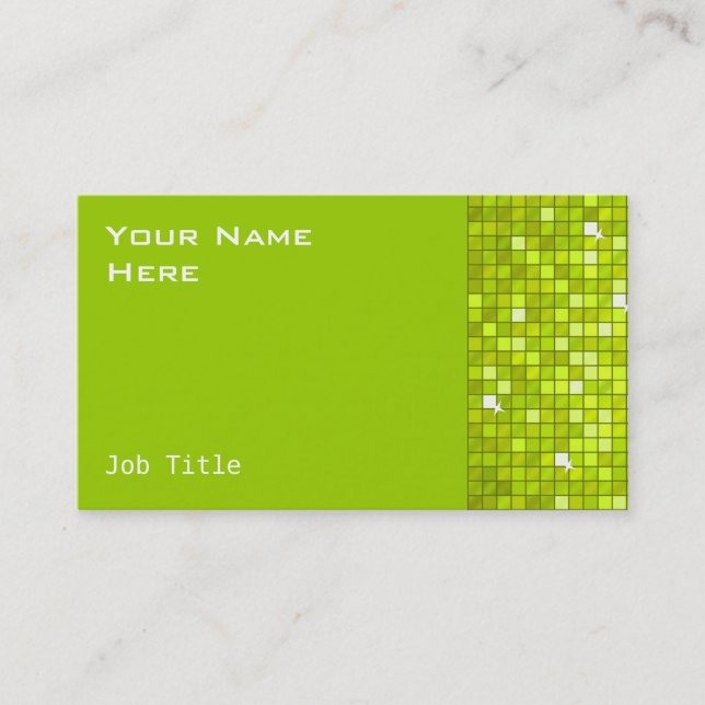 Disco Tiles Lime business card side (Front)