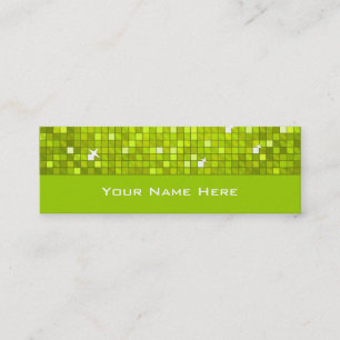 Disco Tiles Lime business card skinny