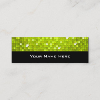 Disco Tiles Lime business card skinny black