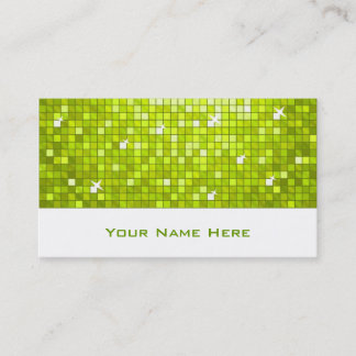 Disco Tiles Lime business card white