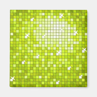 Disco Tiles Lime fridge magnet square