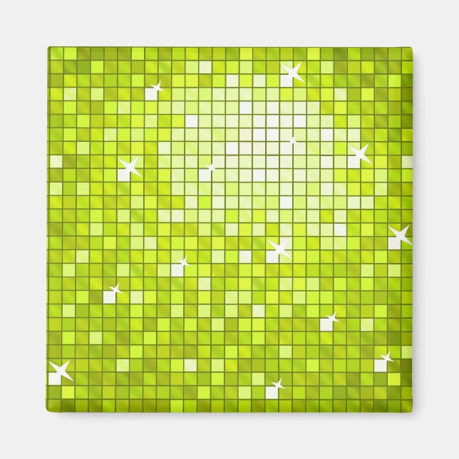 Disco Tiles Lime fridge magnet square (Front)