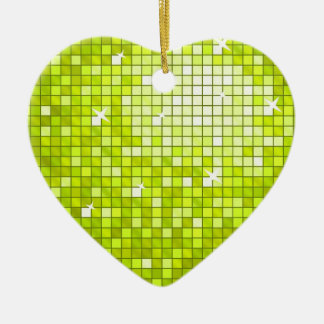 Disco Tiles Lime ornament heart
