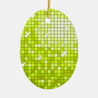 Disco Tiles Lime ornament oval