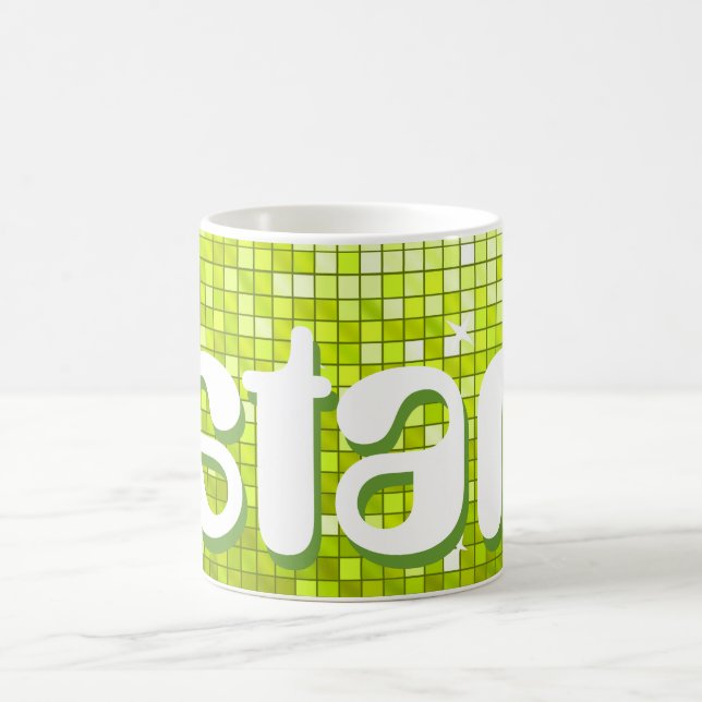 Disco Tiles Lime 'star' mug (Center)