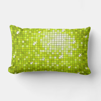 Disco Tiles Lime throw pillow