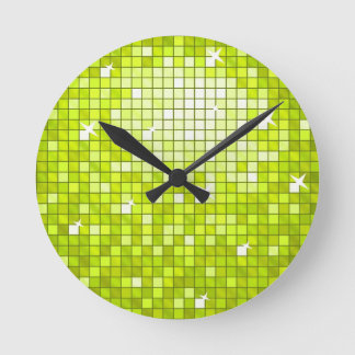 Disco Tiles Lime wall clock