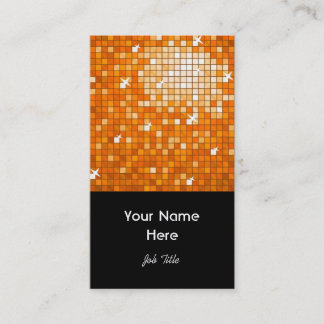Disco Tiles Orange business card black portrait