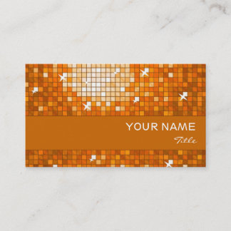 Disco Tiles Orange business card orange stripe