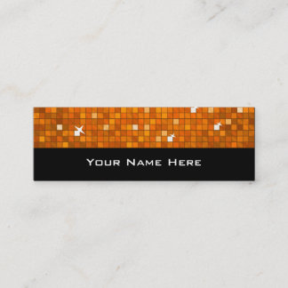 Disco Tiles Orange business card skinny black