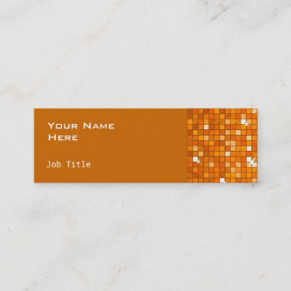 Disco Tiles Orange side skinny orange Mini Business Card