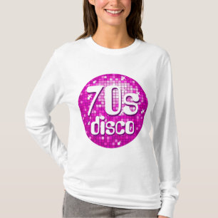 Disco Tiles Pink '70s Disco' ladies long sleeve T-Shirt