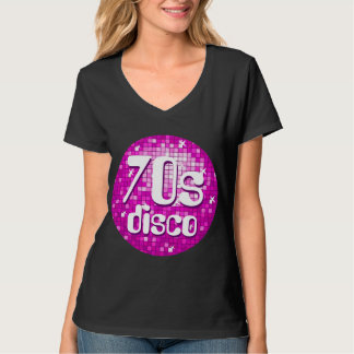 Disco Tiles Pink '70s Disco' v-neck T-Shirt