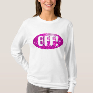 Disco Tiles Pink 'BFF!' ladies long sleeve T-Shirt