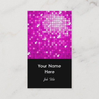 Disco Tiles Pink business card black portrait