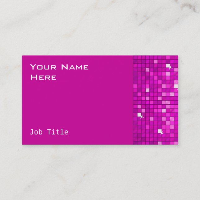 Disco Tiles Pink business card side (Front)