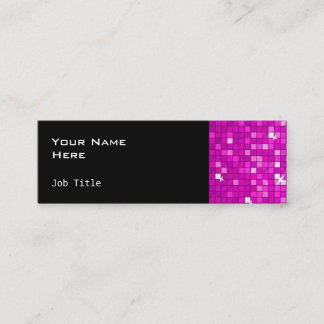 Disco Tiles Pink business card side skinny black