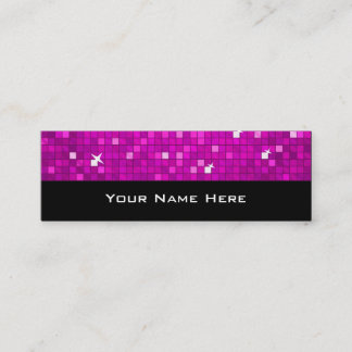 Disco Tiles Pink business card skinny black