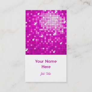Disco Tiles Pink business card white portrait