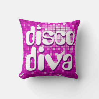 Disco Tiles Pink 'disco diva' throw pillow