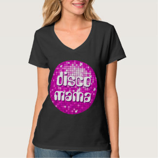 Disco Tiles Pink 'disco mama' v-neck t-shirt