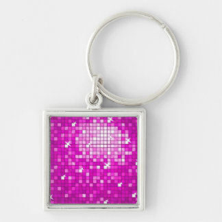 Disco Tiles Pink keychain square