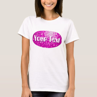 Disco Tiles Pink 'Your Text' spaghetti top white