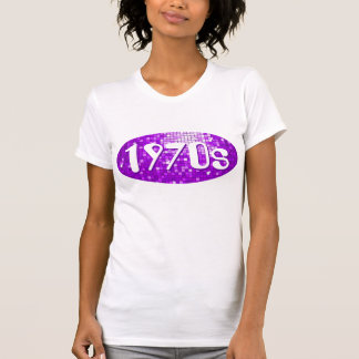 Disco Tiles Purple '1970s' petite white T-Shirt