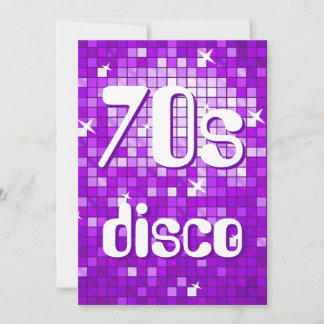 Disco Tiles Purple 70s Disco invitation