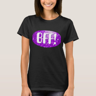 Disco Tiles Purple 'BFF!' t-shirt black