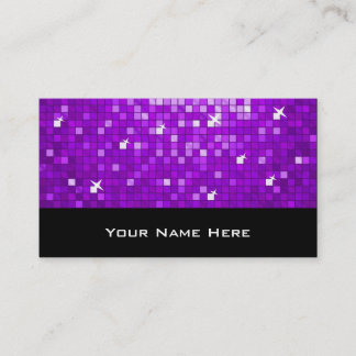 Disco Tiles Purple business card black