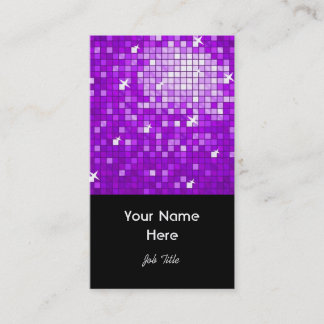 Disco Tiles Purple business card black portrait