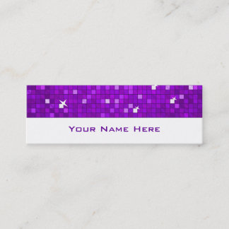 Disco Tiles Purple business card skinny white