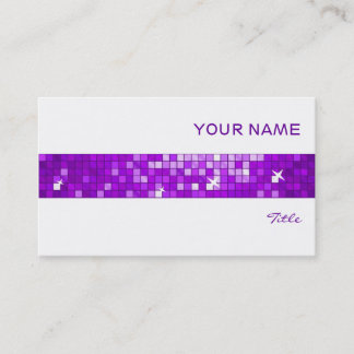 Disco Tiles Purple business card tile stripe white