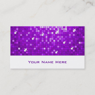 Disco Tiles Purple business card white