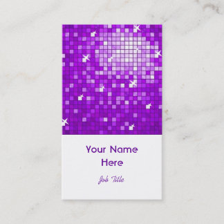 Disco Tiles Purple business card white portrait