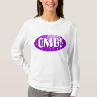 Disco Tiles Purple 'OMG!' long sleeve T-Shirt