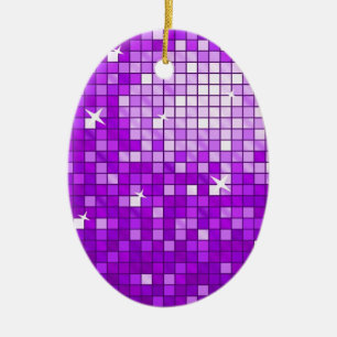 Disco Tiles Purple ornament oval