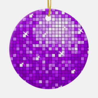 Disco Tiles Purple ornament round