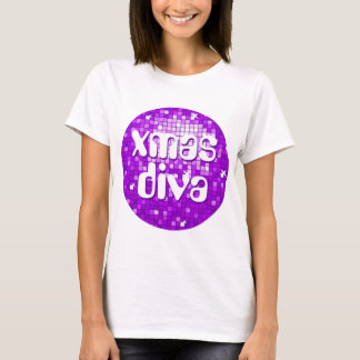 Disco Tiles Purple 'xmas diva' spaghetti top