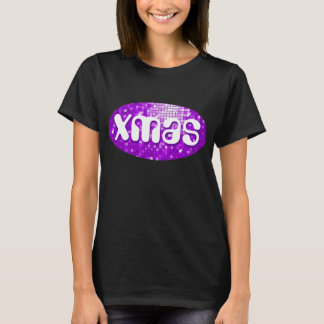 Disco Tiles Purple 'xmas' t-shirt black