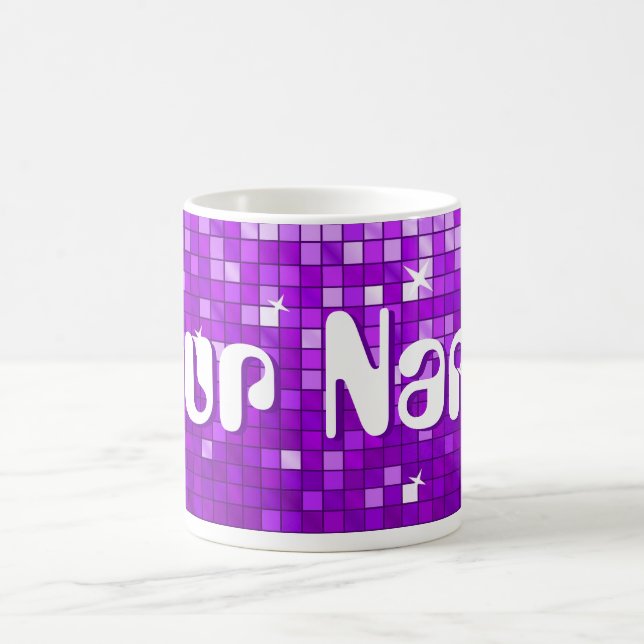 Disco Tiles Purple 'Your Name' mug (Center)