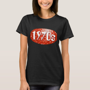 Disco Tiles Red '1970s' t-shirt black