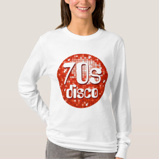 Disco Tiles Red '70s Disco' ladies long sleeve T-Shirt