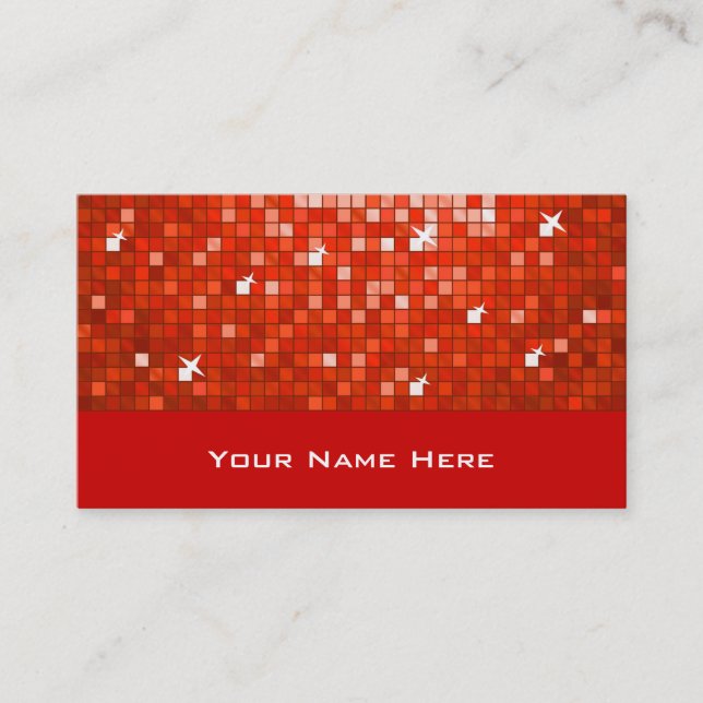 Disco Tiles Red business card (Front)