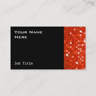 Disco Tiles Red business card side black