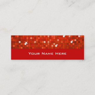 Disco Tiles Red business card skinny